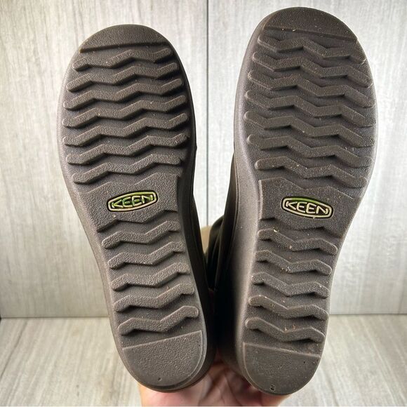 Keen Akita Brown Leather Slouch Wedge Heeled Tall Calf Boot Women’s Size 8.5 - Picture 8 of 10